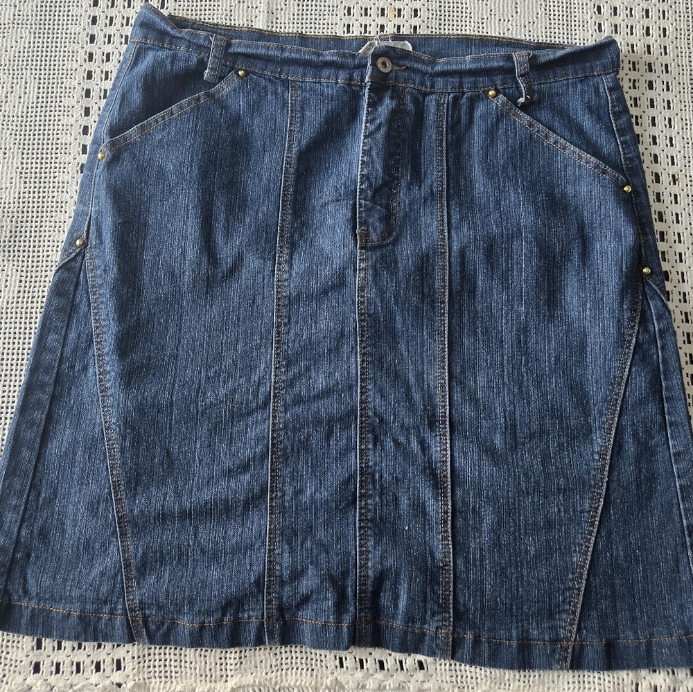 BE GIRL Blue Denim Midi Skirt